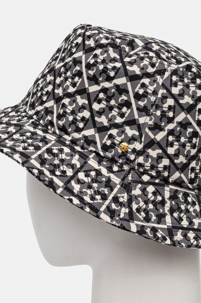 Бавовняний капелюх Tory Burch Prismatic T Monogram колір бежевий з бавовни 162760