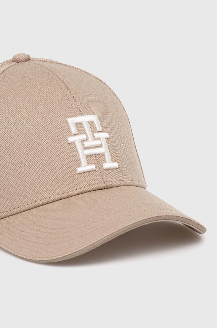 Бавовняна бейсболка Tommy Hilfiger колір бежевий з аплікацією AM0AM12541