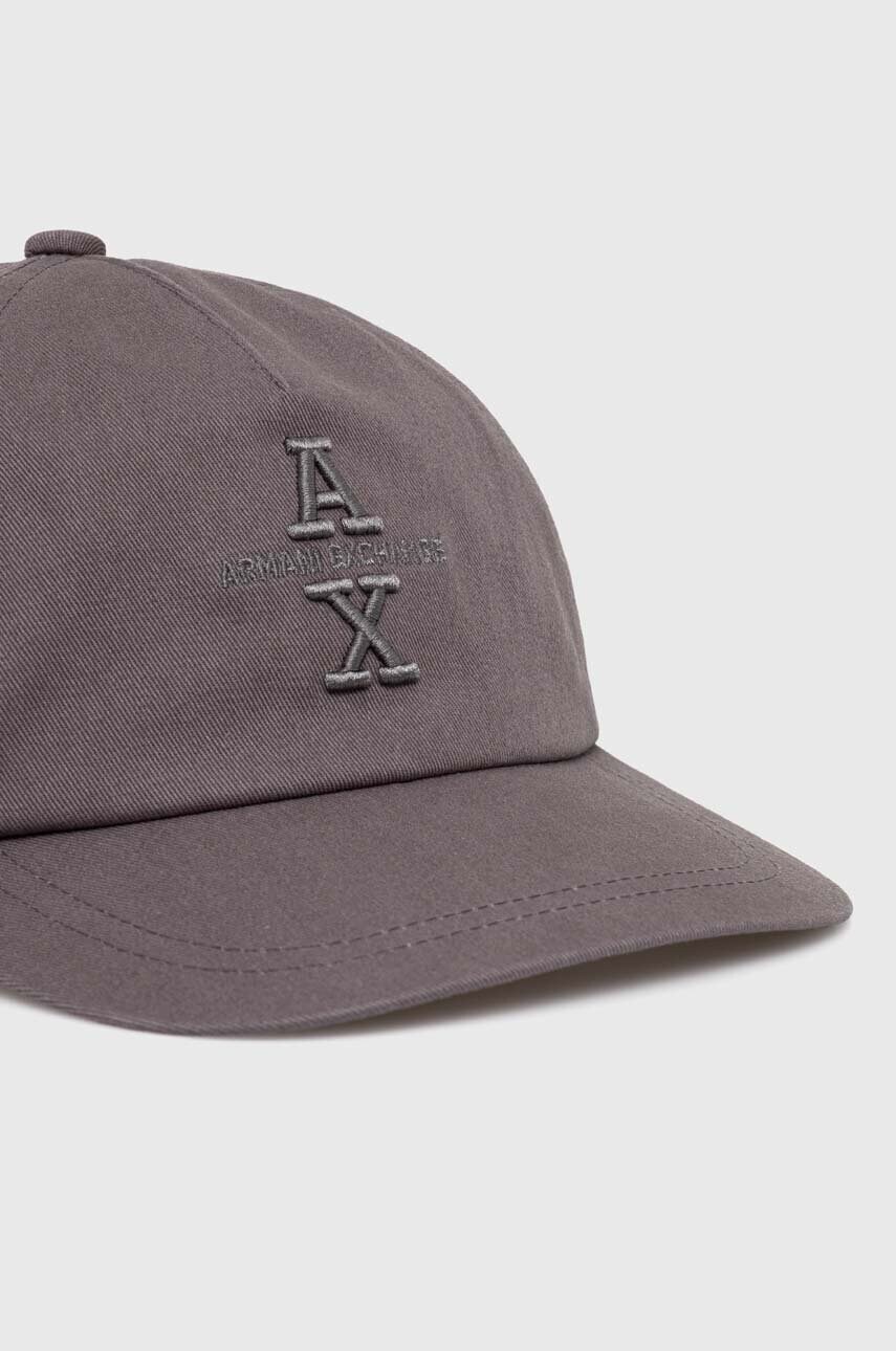 Бавовняна бейсболка Armani Exchange колір сірий з аплікацією 954220 4F101