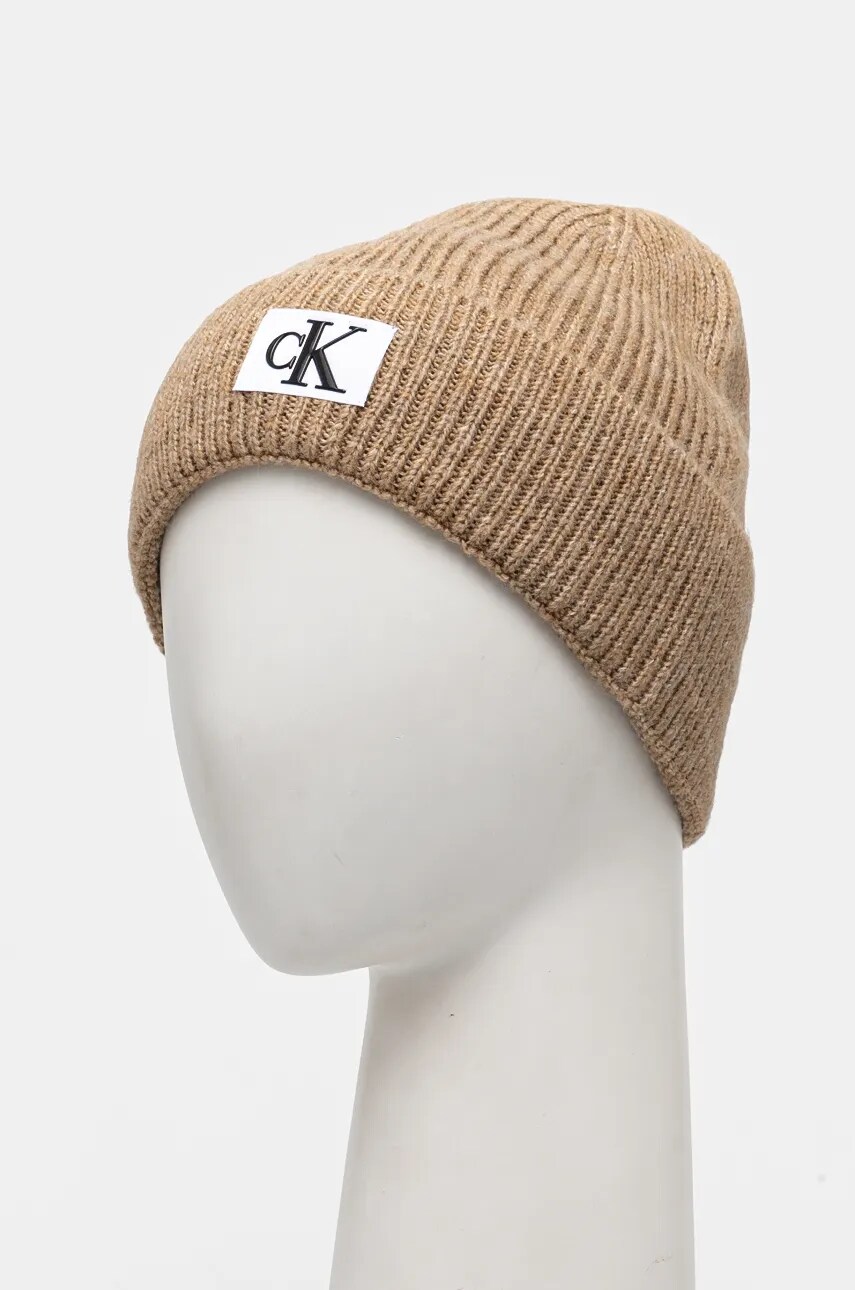 Шапка Calvin Klein Jeans колір бежевий  K50K512451