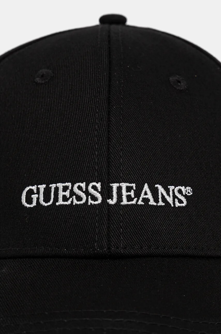 Бавовняна бейсболка Guess Jeans колір чорний з аплікацією M4BZ26 WF8V1
