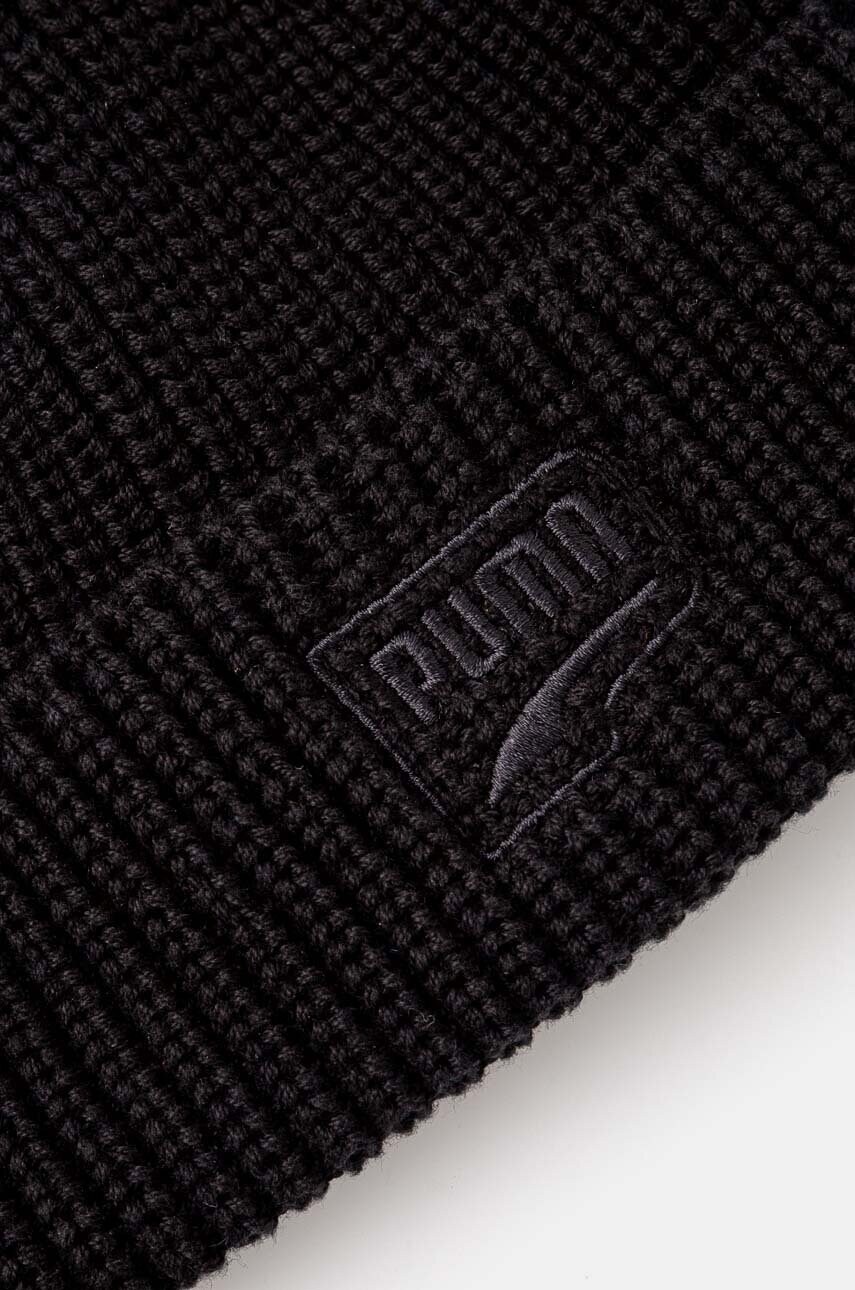 Бавовняна шапка Puma RE:Collection DT Beanie колір чорний з товстого трикотажу з бавовни 025496