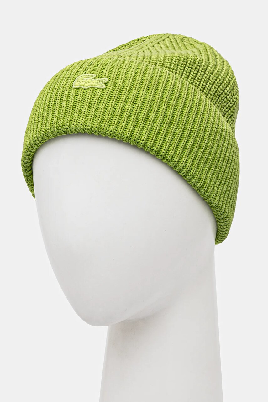 Бавовняна шапка Lacoste колір бежевий з тонкого трикотажу з бавовни RB3152