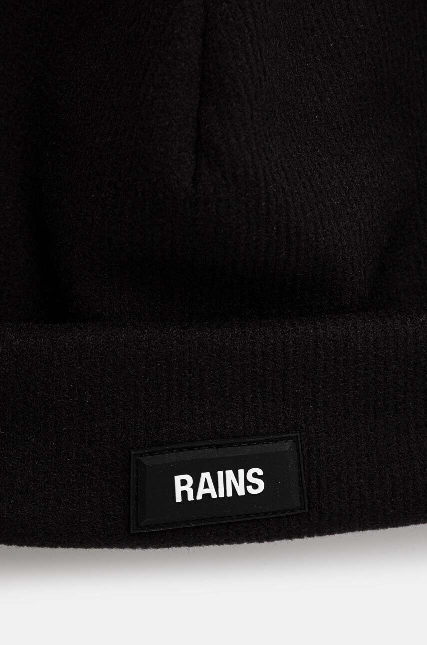 Шапка Rains Ribbed Fleece Beanie T1 колір чорний  20360-01