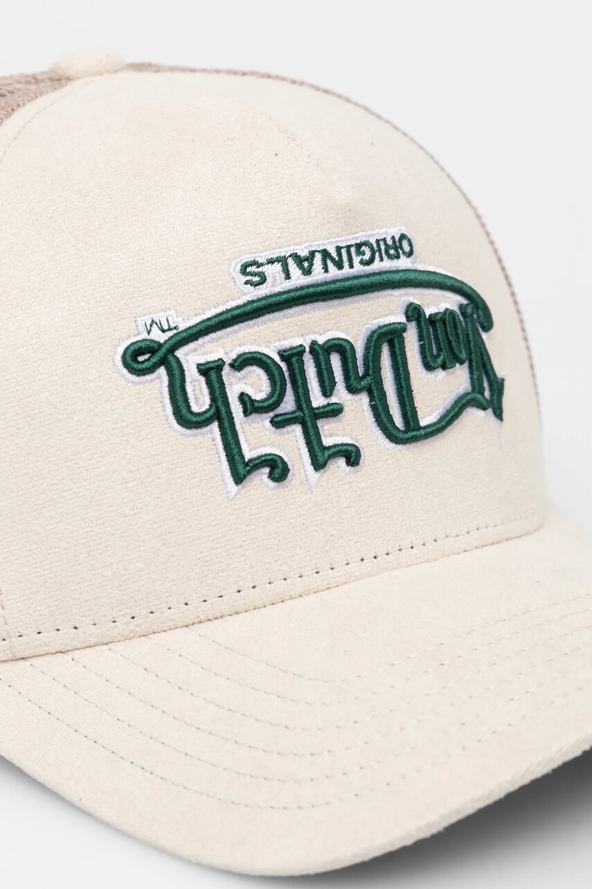 Кепка Von Dutch TRUCKER SOHO колір бежевий візерунок 7030811
