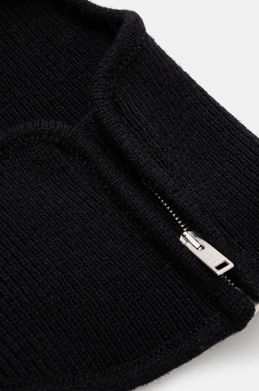 Вовняний капор AMBUSH Rib Knit Balaclava колір чорний BMLC002F24KNI0011000