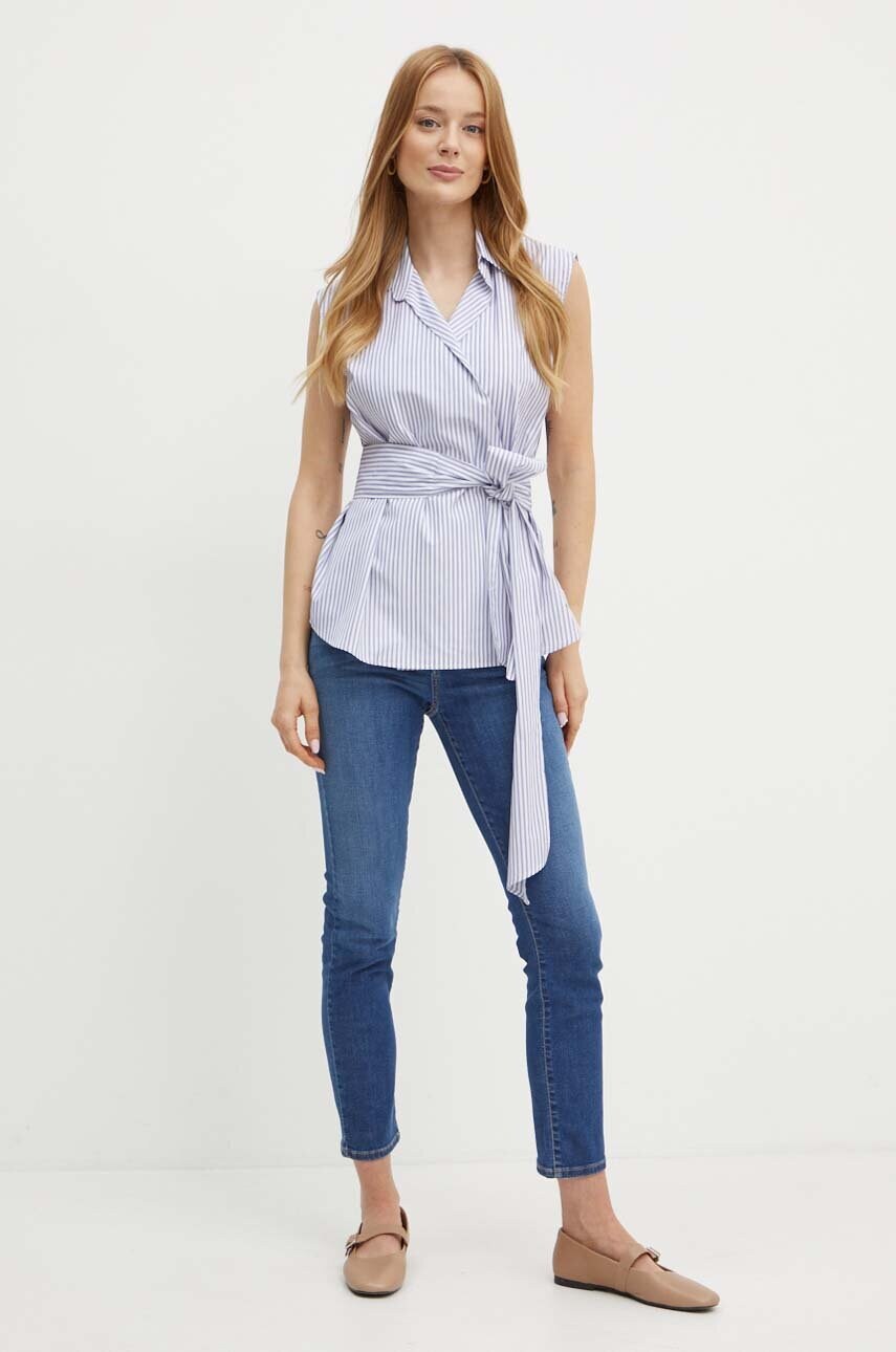 Бавовняна сорочка Weekend Max Mara жіноча колір білий relaxed класичний комір 2425116121600