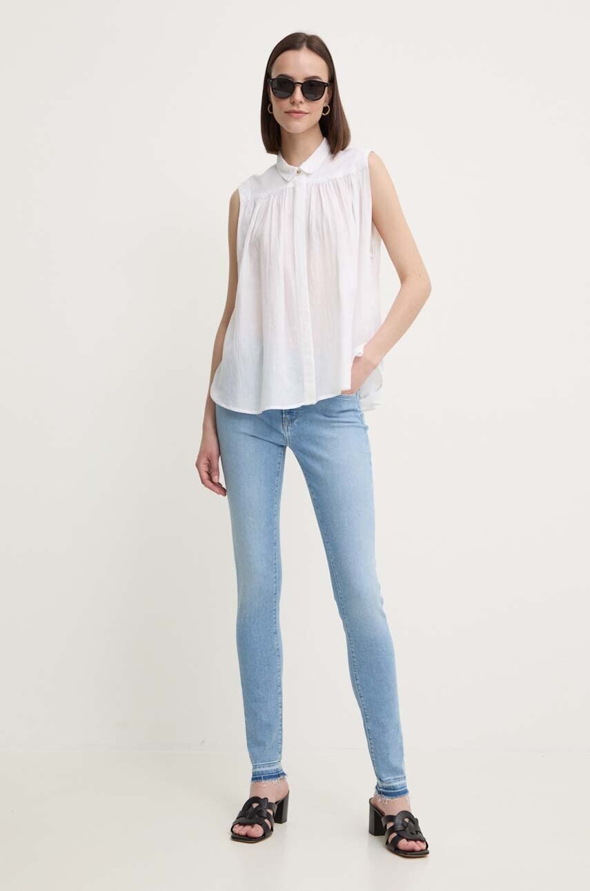Сорочка Pepe Jeans MINA жіноча колір білий relaxed класичний комір PL304892