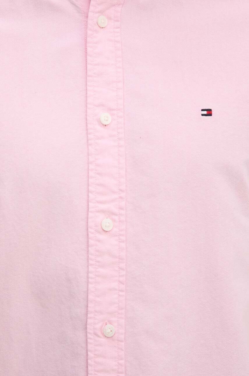 Бавовняна сорочка Tommy Hilfiger чоловіча колір рожевий regular комір button-down MW0MW35774