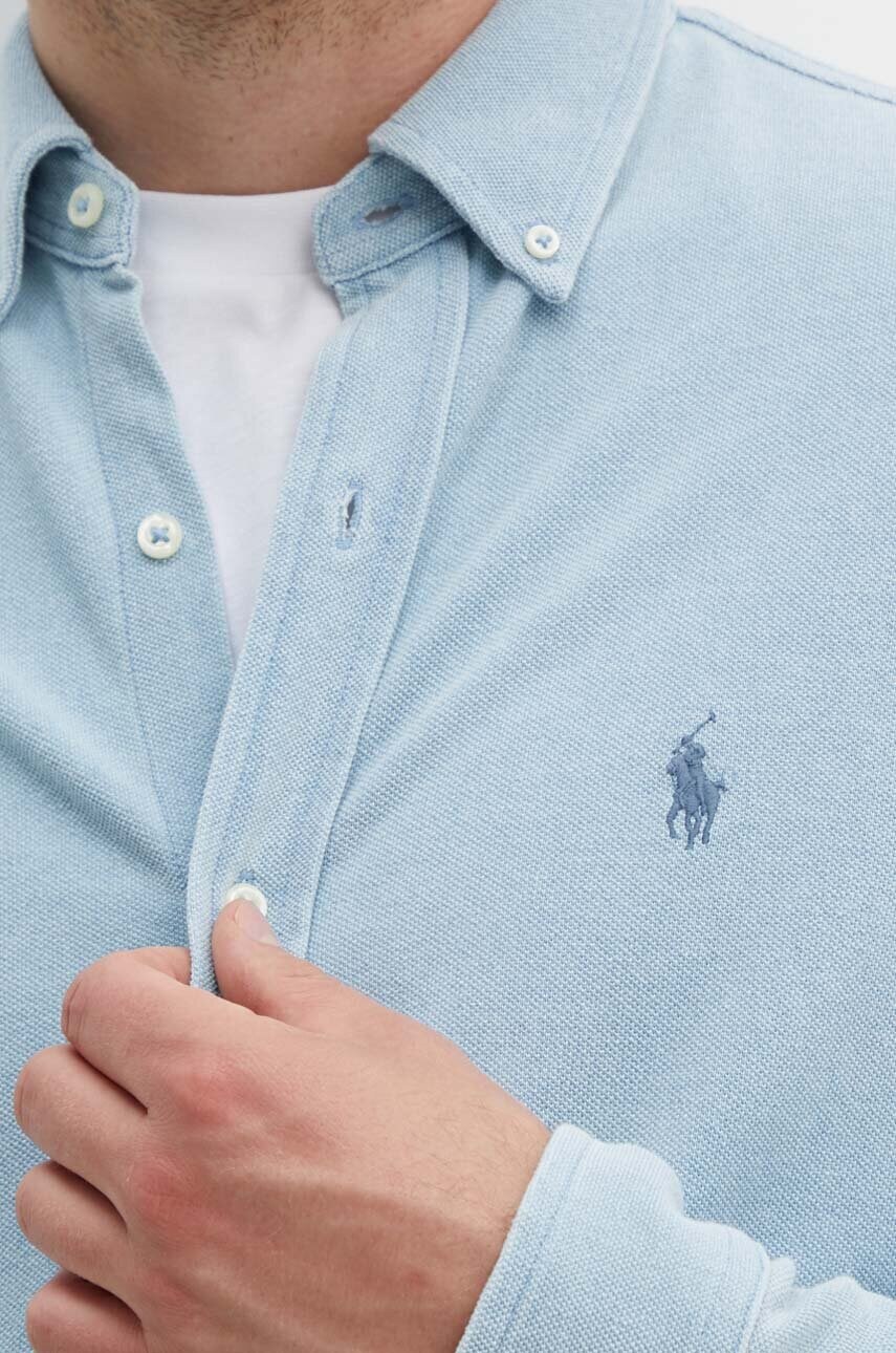 Бавовняна сорочка Polo Ralph Lauren чоловіча regular комір button-down 710942864