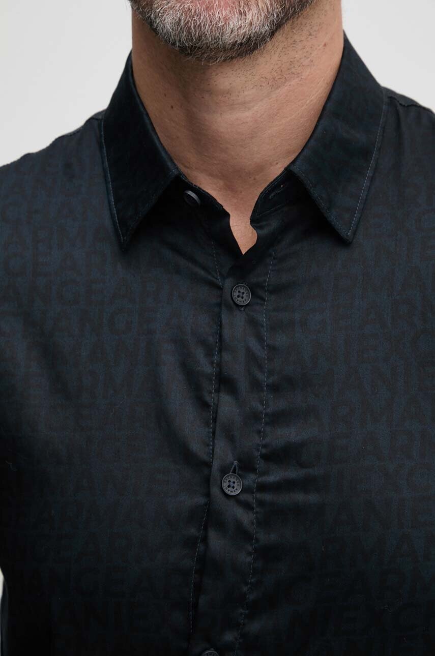 Бавовняна сорочка Armani Exchange чоловіча колір синій regular класичний комір 6DZC45 ZNZRZ
