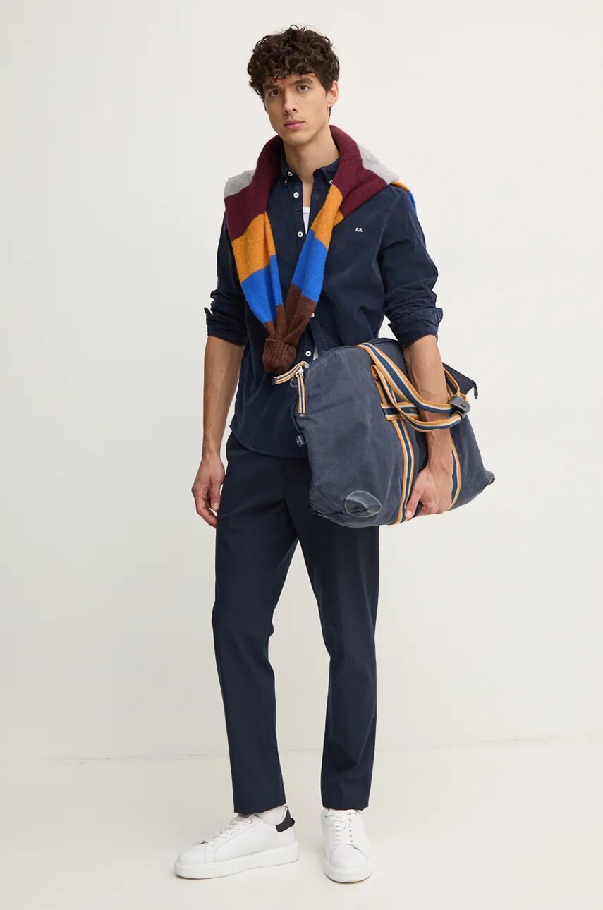 Вельветова сорочка Pepe Jeans MILLER колір синій regular комір button-down PM308730