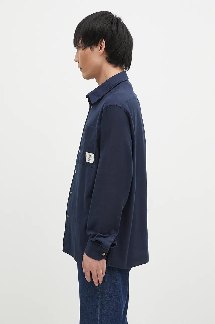 Бавовняна сорочка Barbour Angelo Relaxed чоловіча колір синій relaxed класичний комір MSH5521