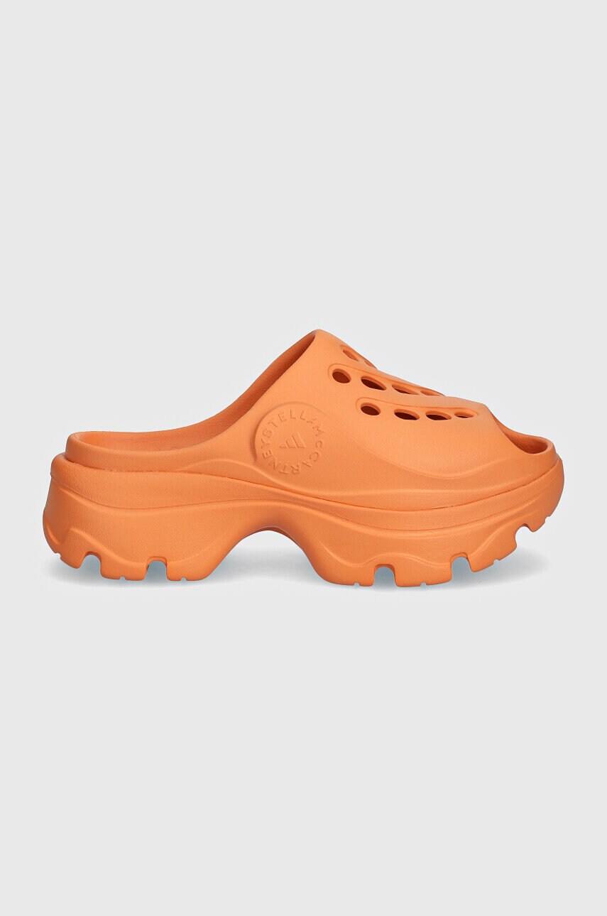 Шльопанці adidas by Stella McCartney Clog жіночі колір помаранчевий на платформі IE8764