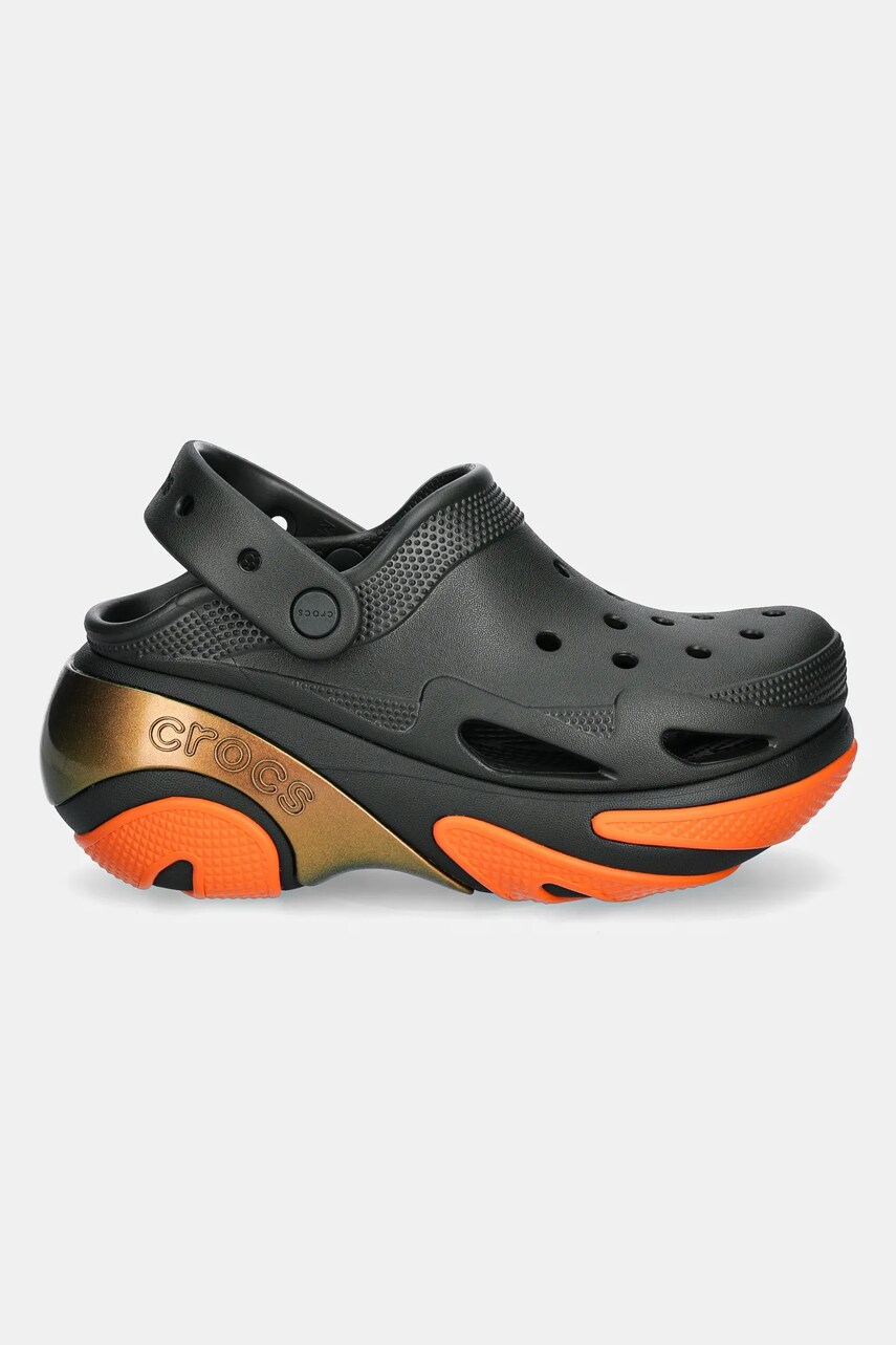Шльопанці Crocs Bubble Crush Reflector Clog жіночі колір зелений на платформі 210743
