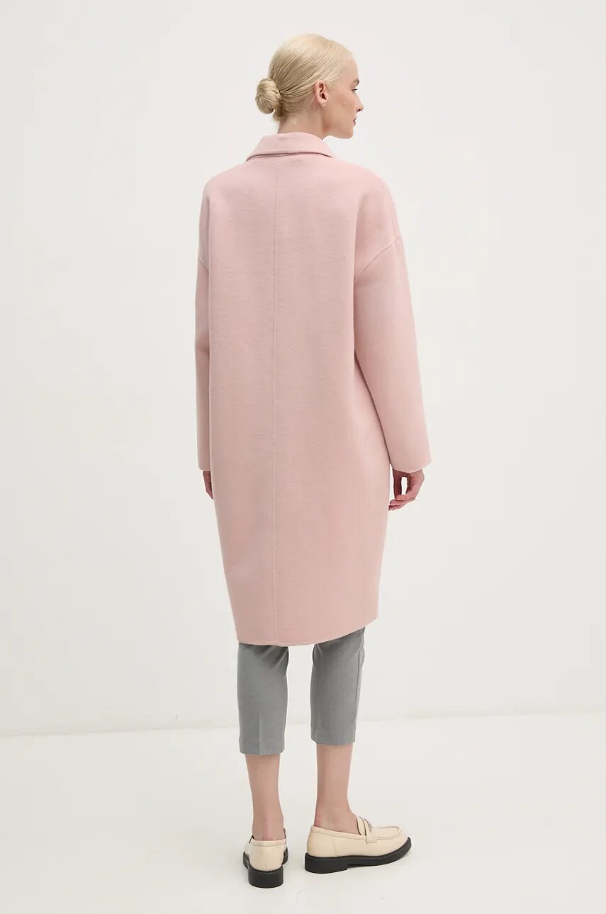 Вовняне пальто United Colors of Benetton колір рожевий перехідне 28F7DN06B