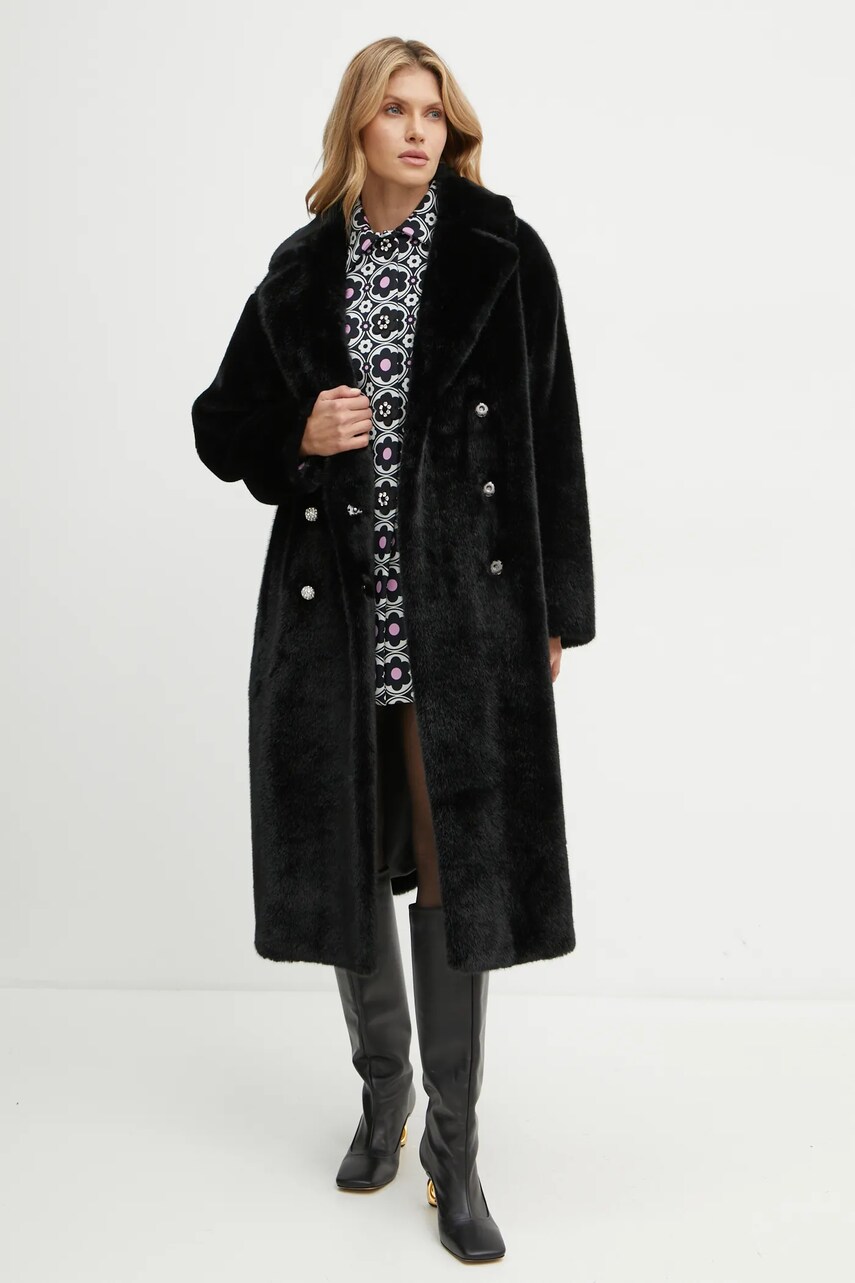 Пальто MAX&Co. x Richard Quinn жіноче колір чорний перехідне oversize 2428456012200