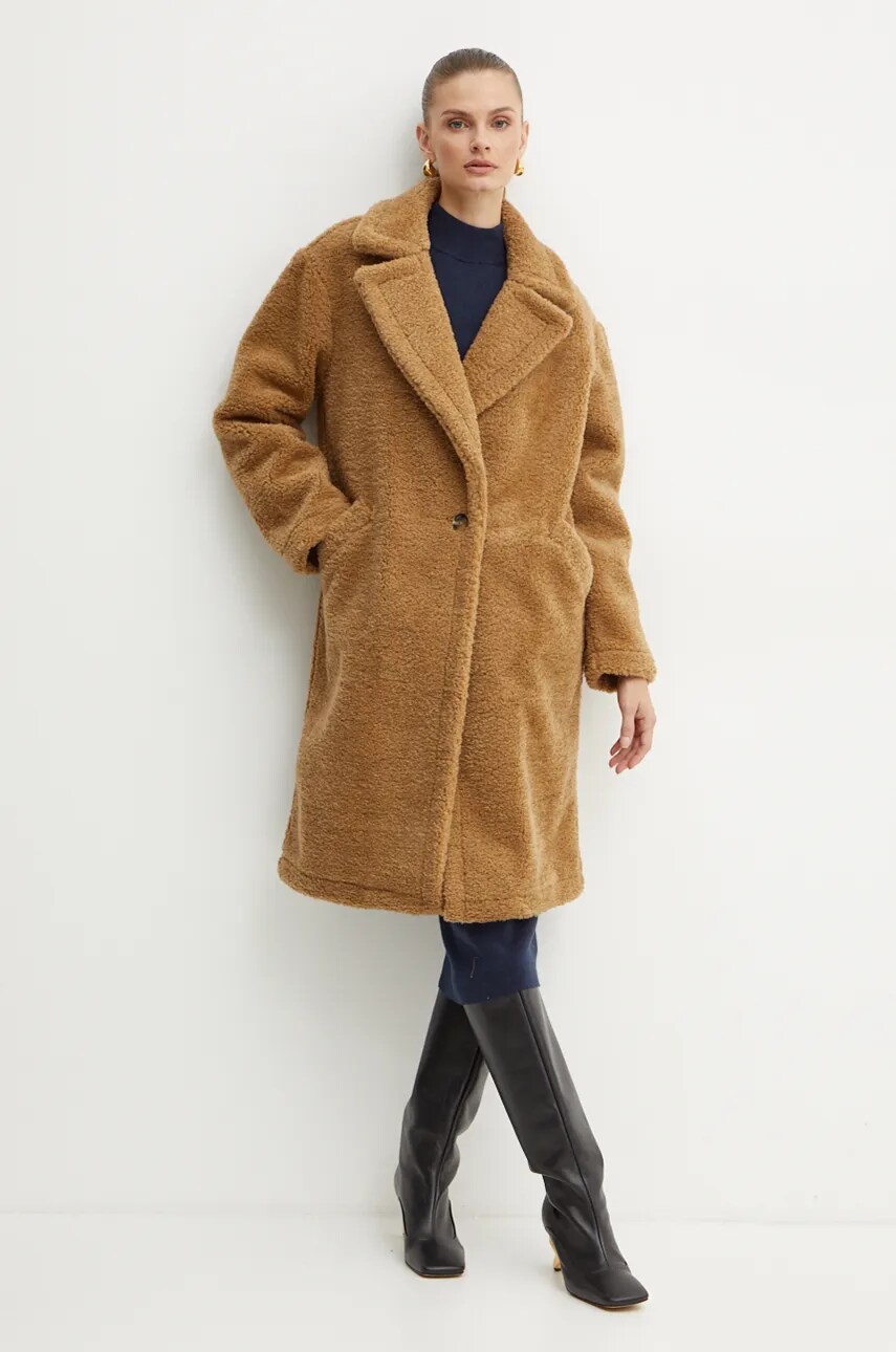 Пальто MICHAEL Michael Kors жіноче колір коричневий перехідне 77B1384M52