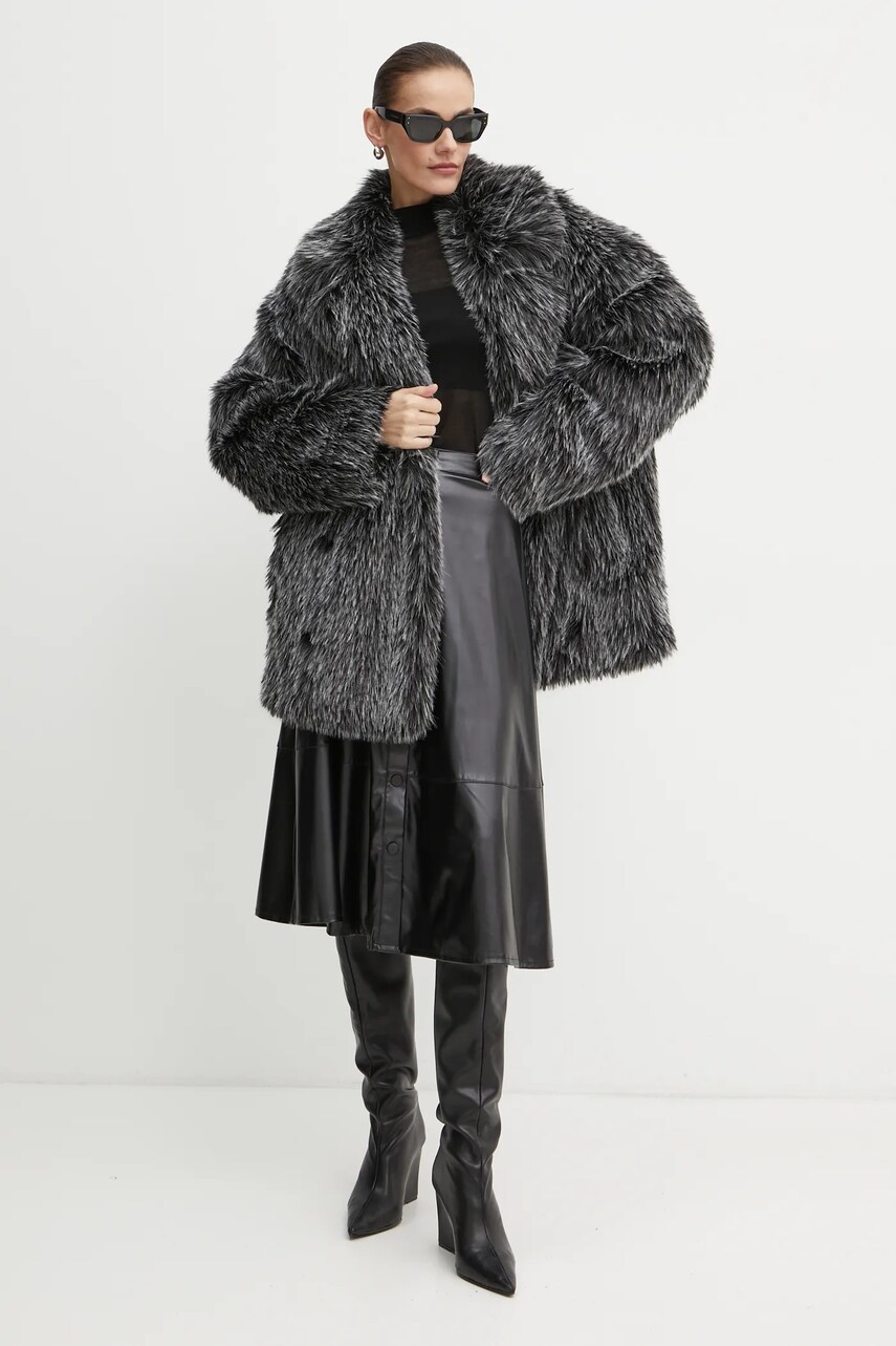 Пальто Michael Kors чоловіче колір чорний перехідне oversize UF4208KF1Q