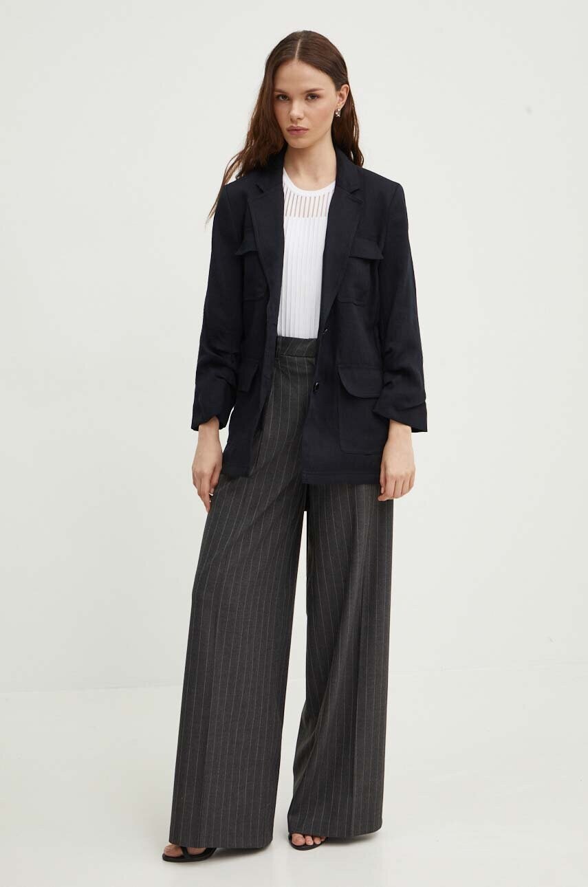 Піджак Dkny жіночий колір чорний однобортний однотонний P4DCTX65