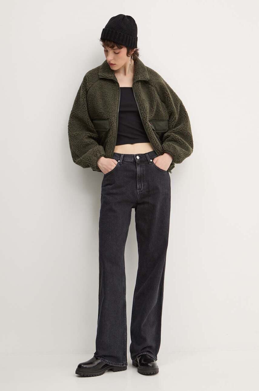 Куртка Tommy Jeans жіноча колір зелений перехідна DW0DW18303