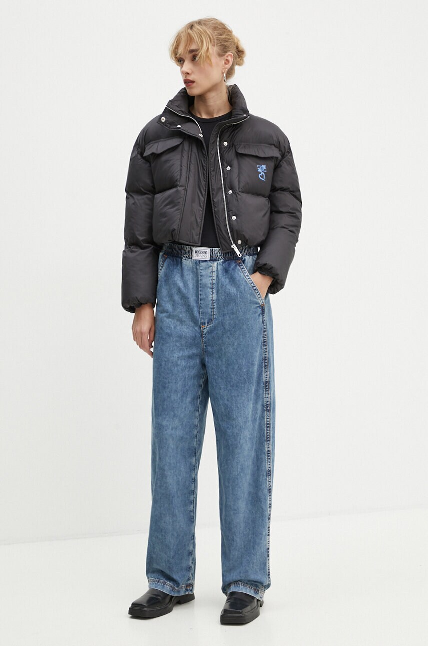 Куртка Moschino Jeans жіноча колір чорний зимова 0609.8218