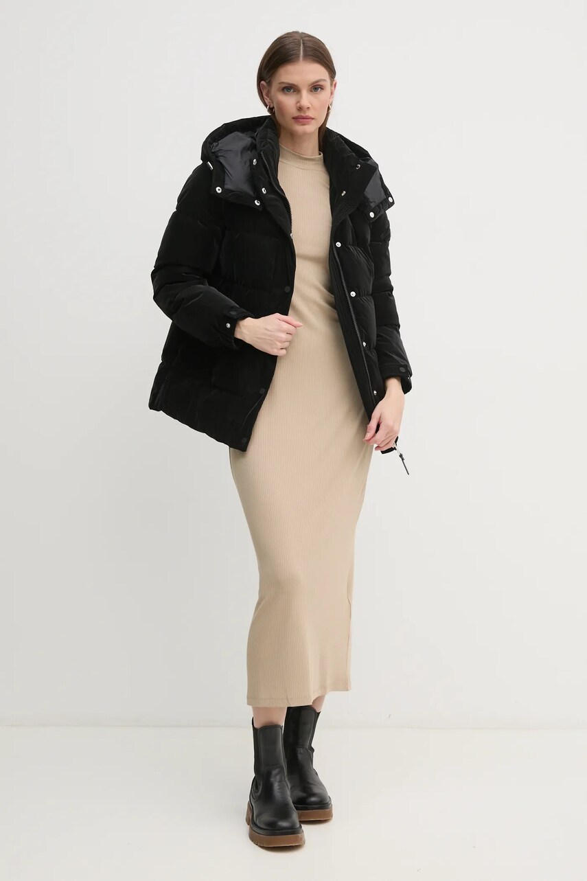 Куртка Dkny жіноча колір чорний зимова DLEMPQ74