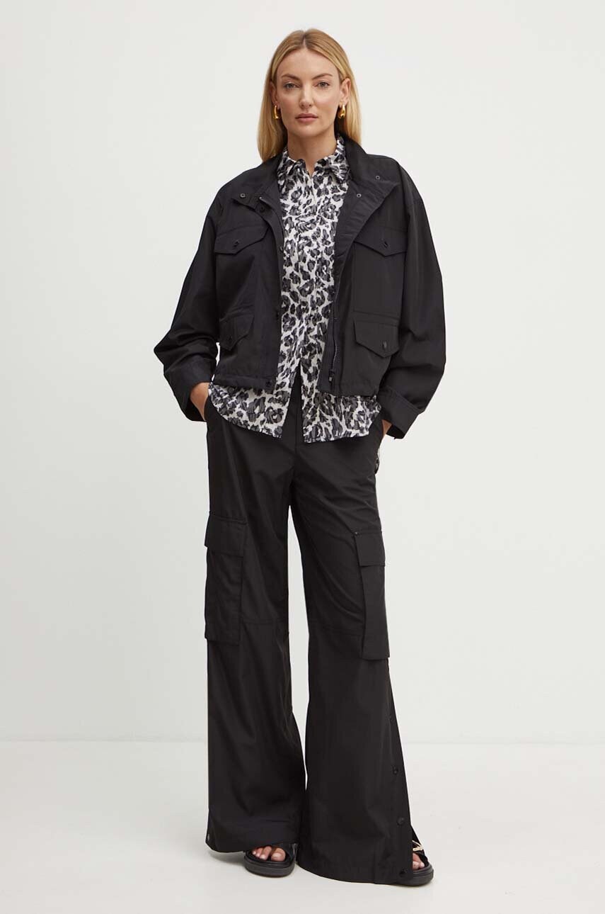 Куртка MICHAEL Michael Kors жіноча колір чорний перехідна oversize MT420F97LD