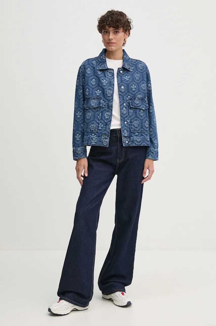 Джинсова куртка Pepe Jeans LOA JACQUARD жіноча перехідна oversize PL402483