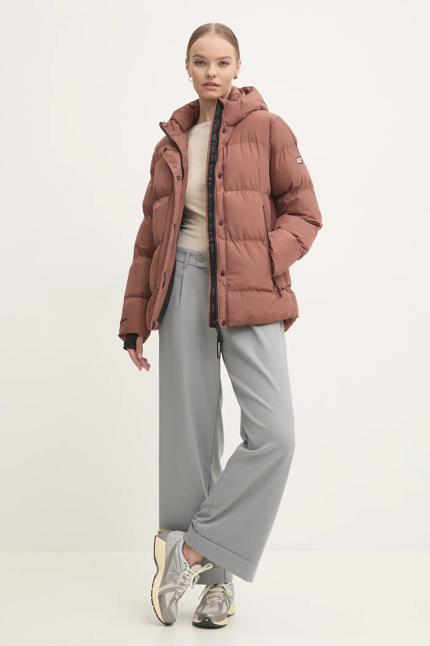 Куртка Superdry жіноча колір коричневий зимова W5011728A-2TP