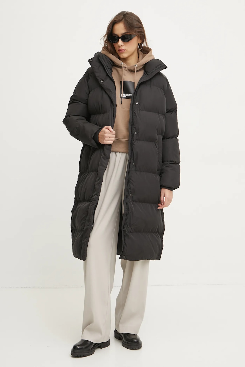 Куртка Superdry жіноча колір чорний зимова oversize W5011801A-02A