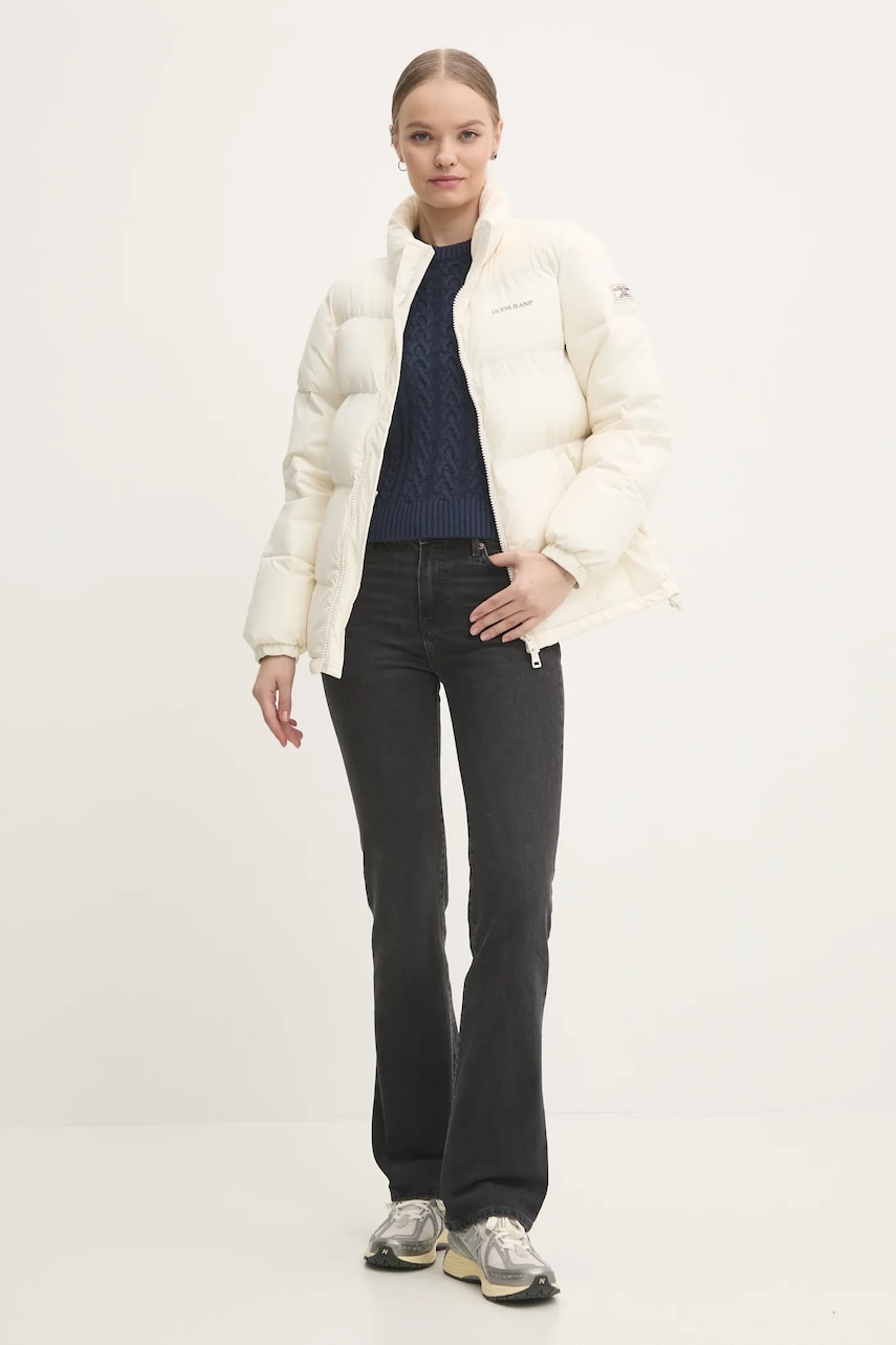 Куртка Guess Jeans жіноча колір бежевий зимова W4BL21 WGII2