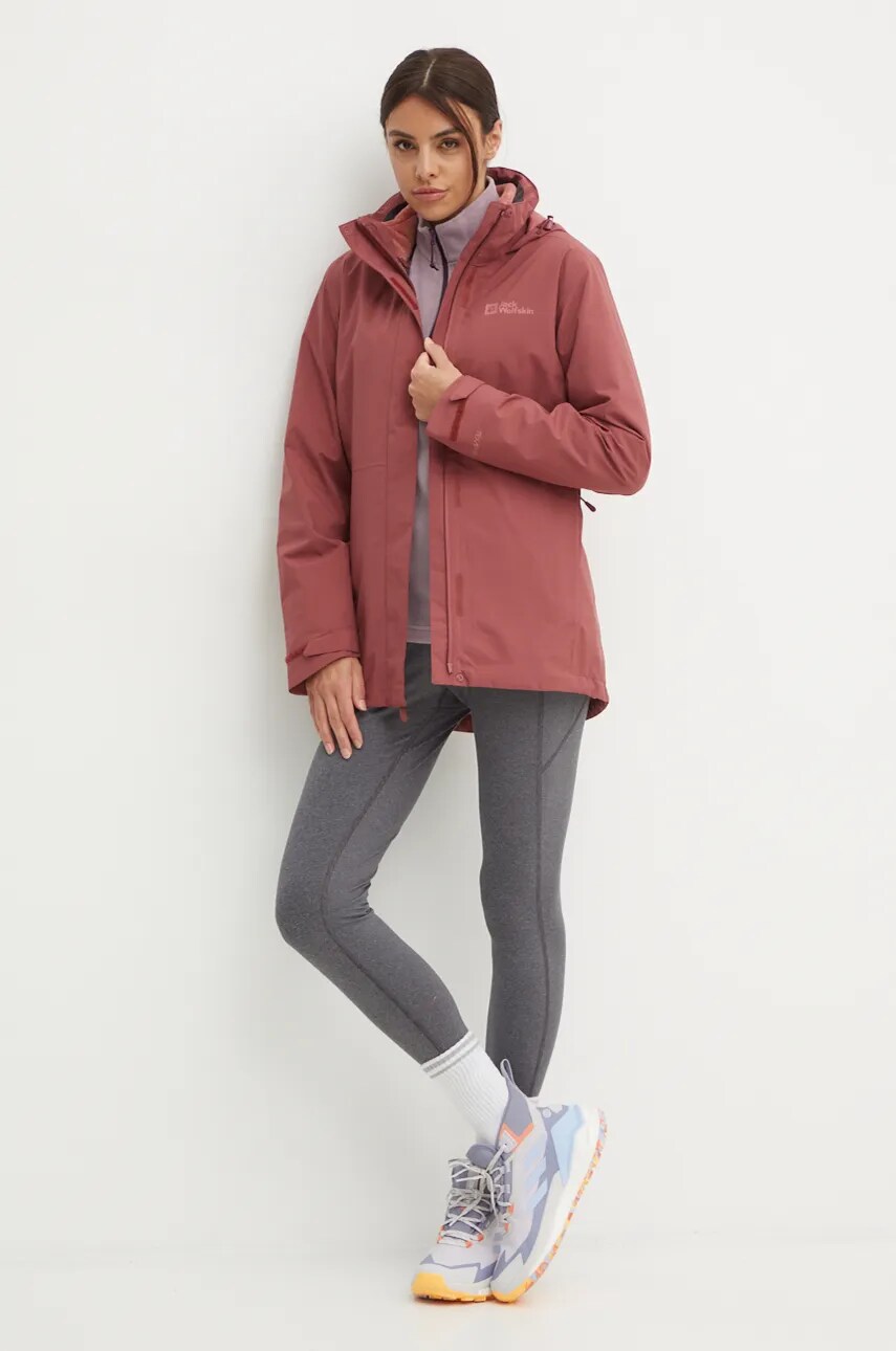 Куртка outdoor Jack Wolfskin Rotwand 3 in 1 колір бордовий A60333