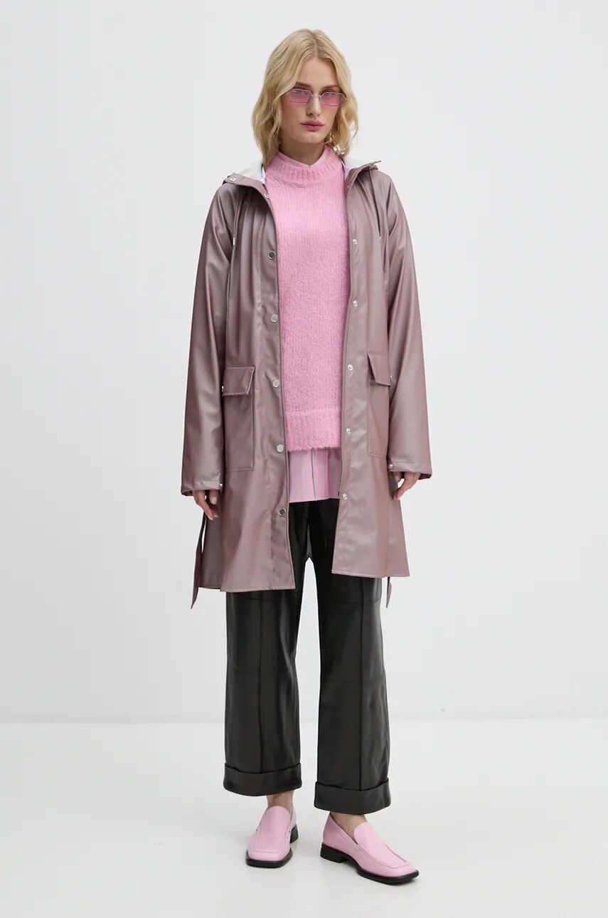 Куртка Rains Curve Jacket W3 жіноча колір фіолетовий перехідна 18130-37