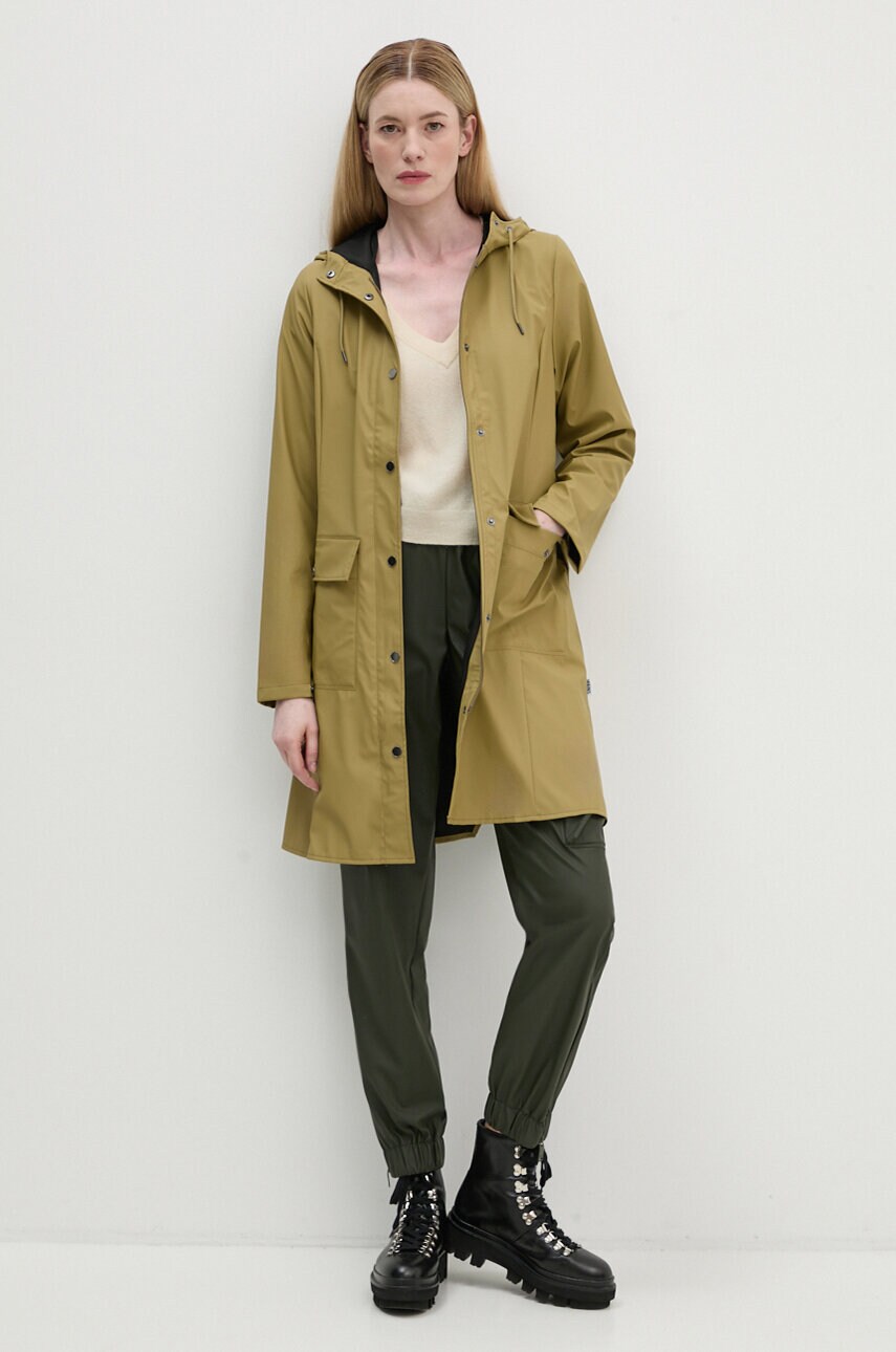 Куртка Rains Curve Jacket W3 жіноча колір зелений перехідна 18130-44