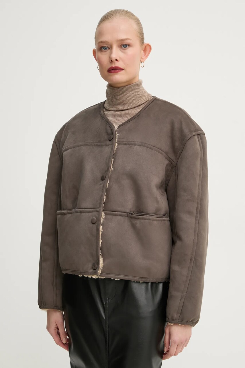 Двостороння куртка Stand Studio Charmaine Jacket жіноча колір бежевий перехідна oversize 61947-9066