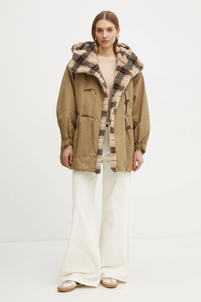 Куртка Weekend Max Mara жіноча колір зелений зимова oversize 2425486013600