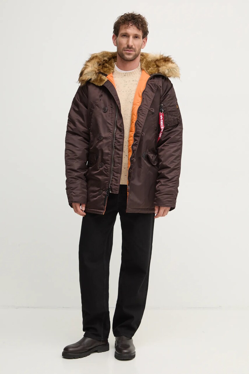 Куртка Alpha Industries N-3B VF 59 чоловіча колір коричневий зимова 103141
