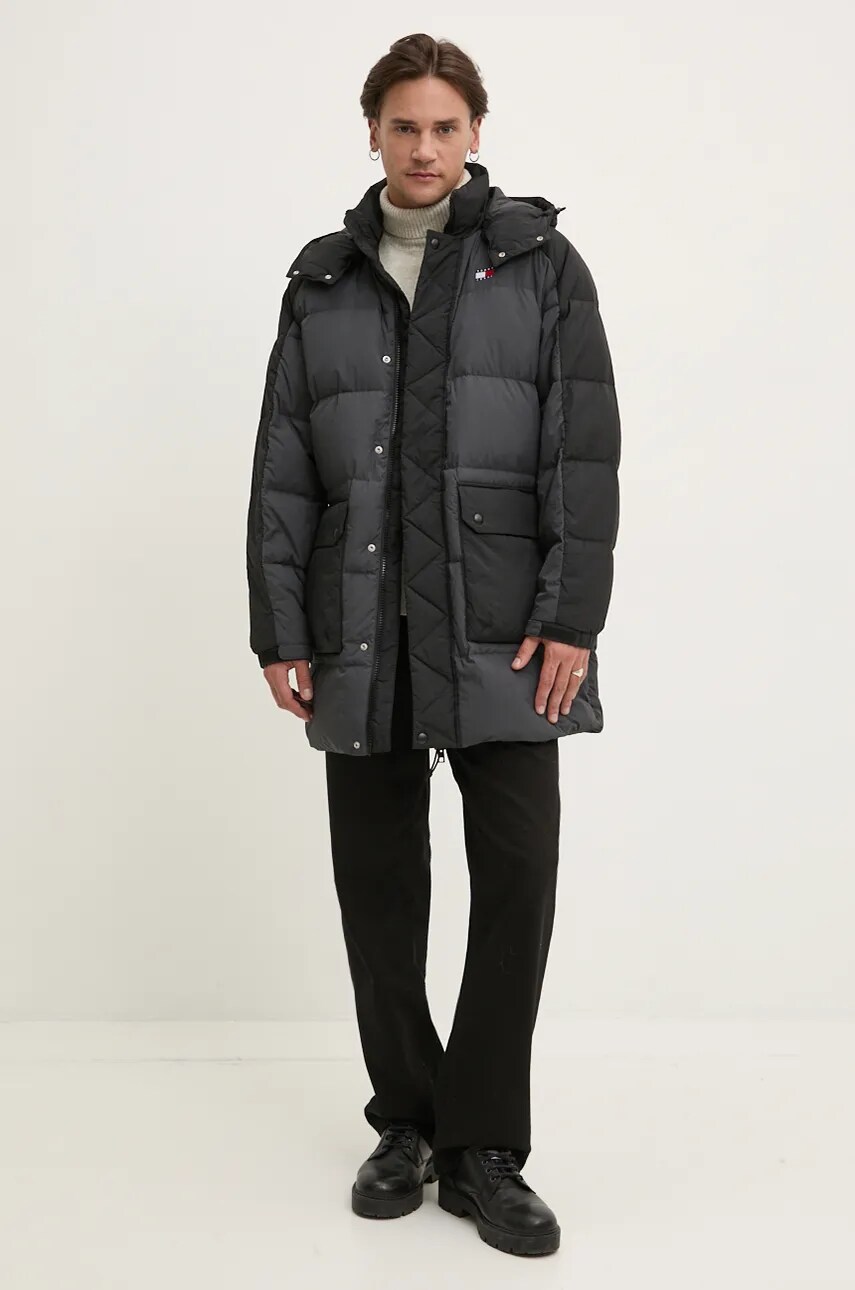 Пухова куртка Tommy Jeans чоловіча колір чорний зимова DM0DM19999