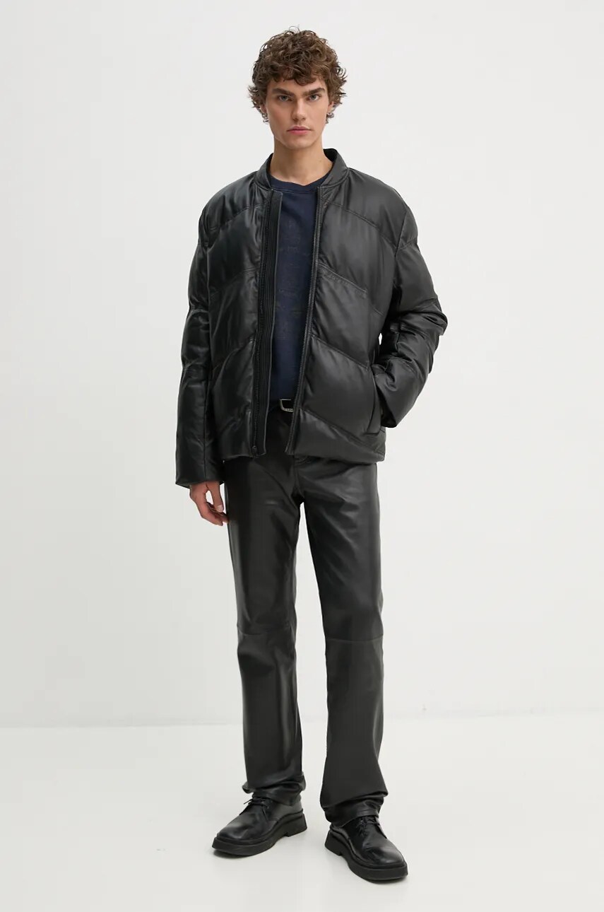 Шкіряна куртка ZADIG&VOLTAIRE чоловіча колір чорний зимова oversize RMOW00110
