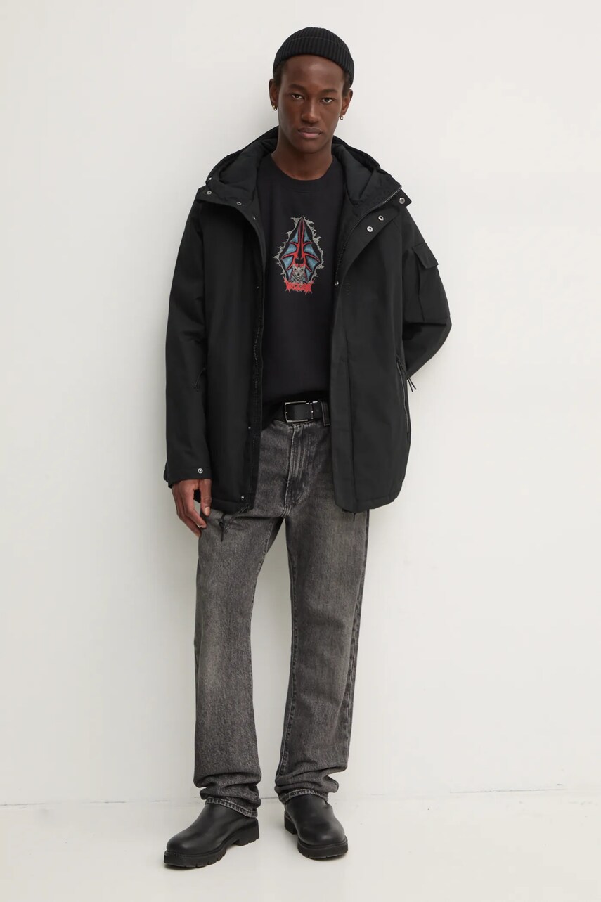 Куртка Volcom чоловіча колір чорний перехідна oversize A1732407