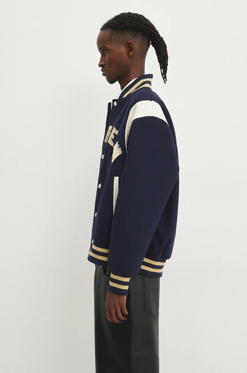 Куртка-бомбер ICECREAM Drippy Varsity Jacket чоловічий колір синій перехідна oversize IC24301