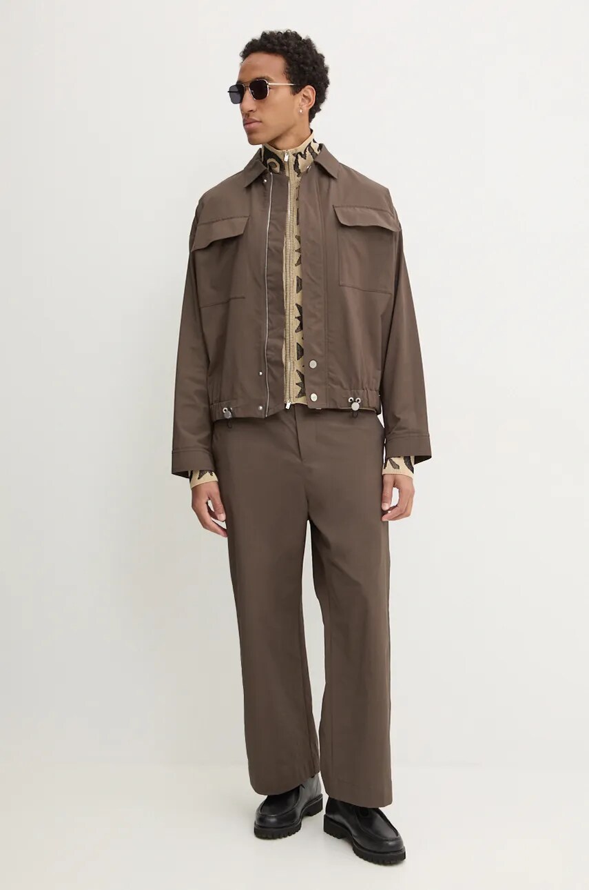 Куртка Nanushka EMERIC чоловіча колір коричневий перехідна oversize NM24PFJK00797