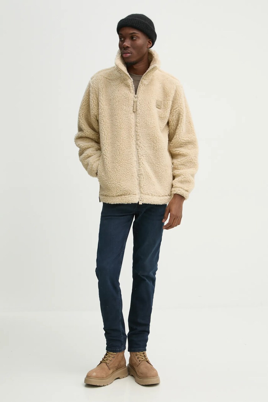 Куртка Rains Kofu Fleece Jacket T2 колір бежевий перехідна 19940-24
