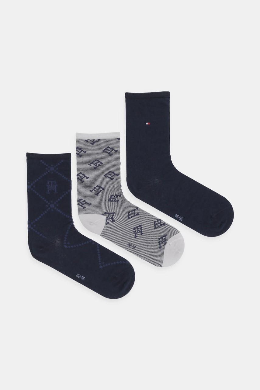 Шкарпетки Tommy Hilfiger 3-pack жіночі колір синій 701229863