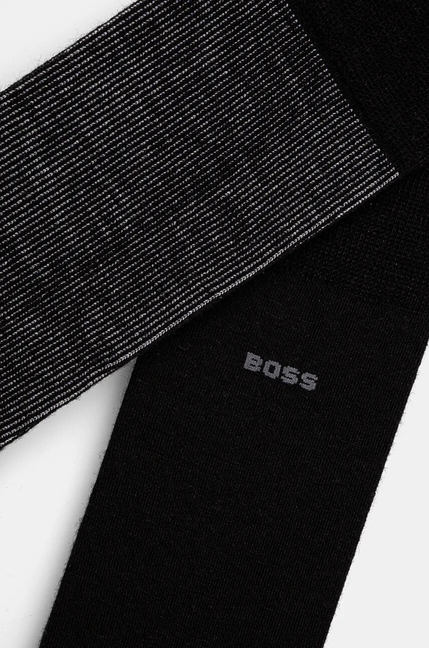 Шкарпетки з домішкою вовни BOSS колір чорний 50524317