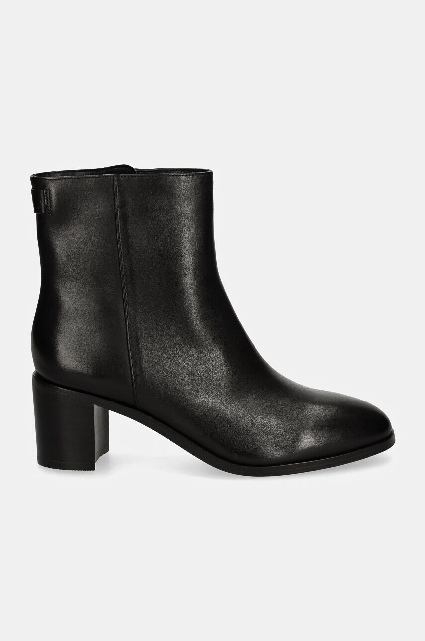Шкіряні черевики Lauren Ralph Lauren Cassie жіночі колір чорний каблук блок 802937813001