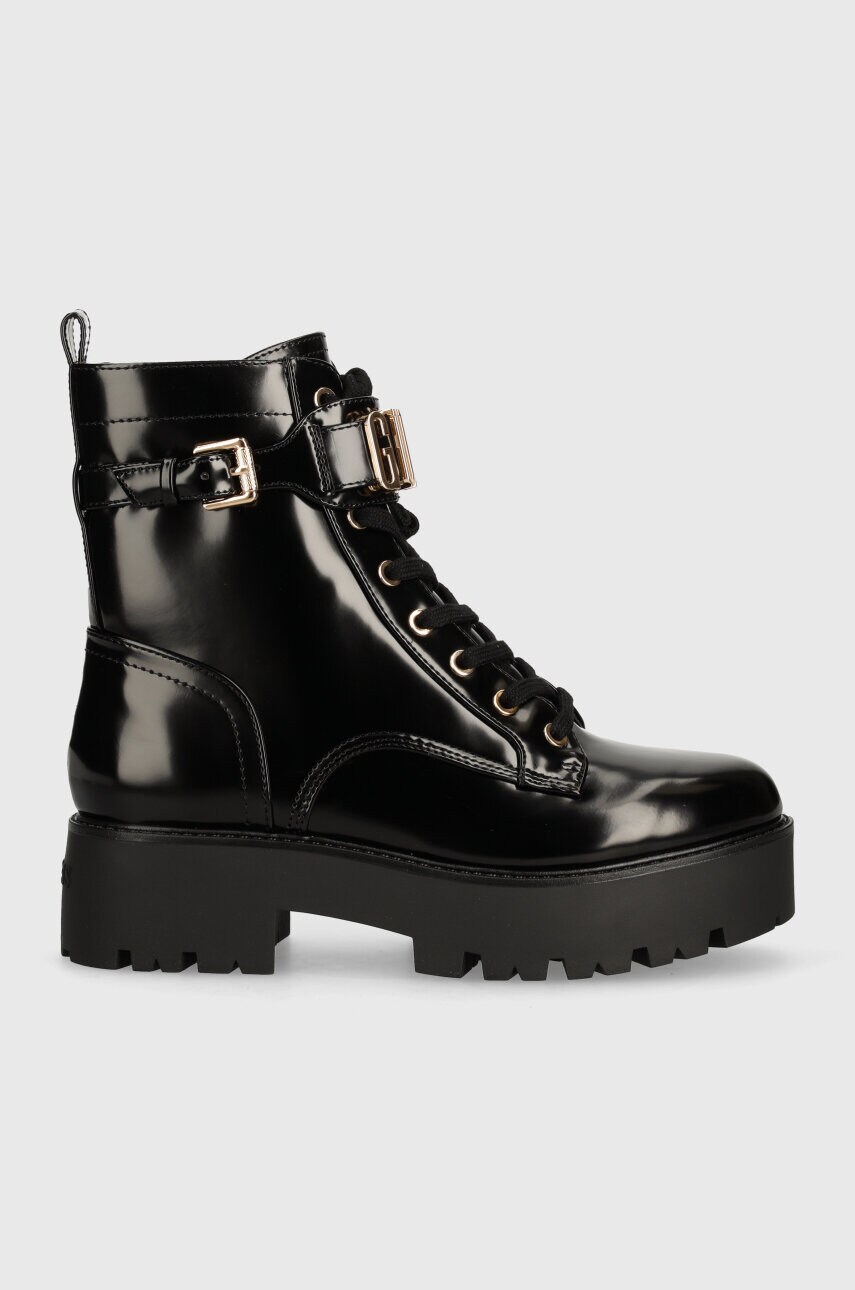 Черевики Guess VAIRES жіночі колір чорний на платформі FLTSOM PAT10
