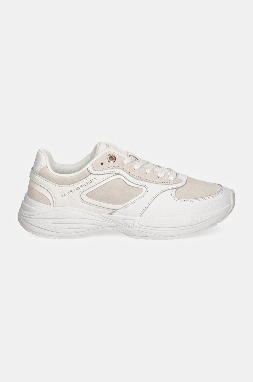 Шкіряні кросівки Tommy Hilfiger CHUNKY RUNNER колір бежевий FW0FW08130