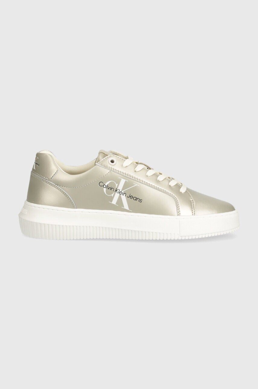 Кросівки Calvin Klein Jeans CHUNKY CUPSOLE LACEUP LTH ML MTL колір срібний YW0YW01517